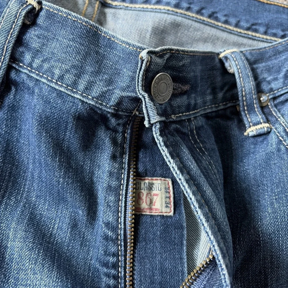 Vintage Polo Ralph Lauren Classic 867 Jeans Mens 34x34 Straight Leg Medium Blue